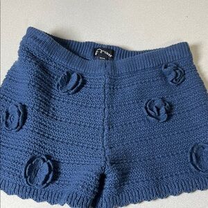 Art Class Blue Knit Kids Shorts